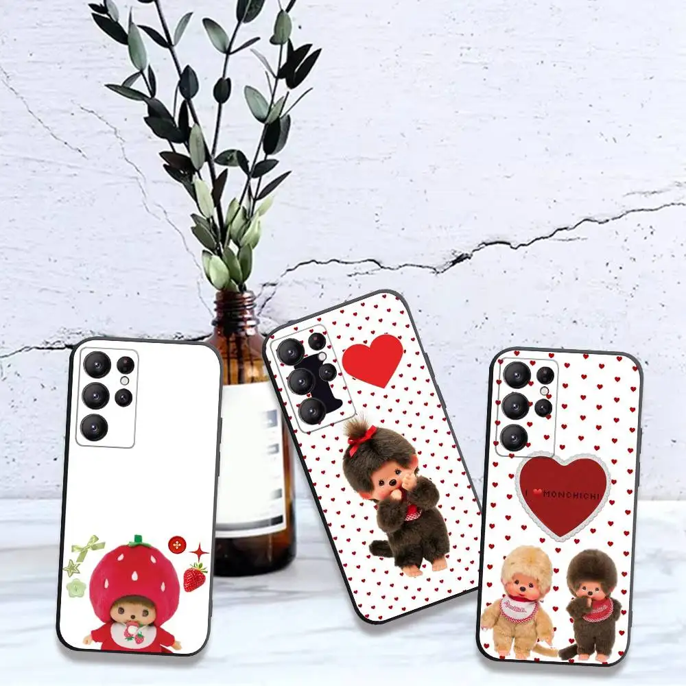 Süße M-monch-hichis Hülle für Samsung Galaxy Hülle S25 S23 S22 S21 S30 S20 S10 Ultra Plus FE TPU Soft Cover