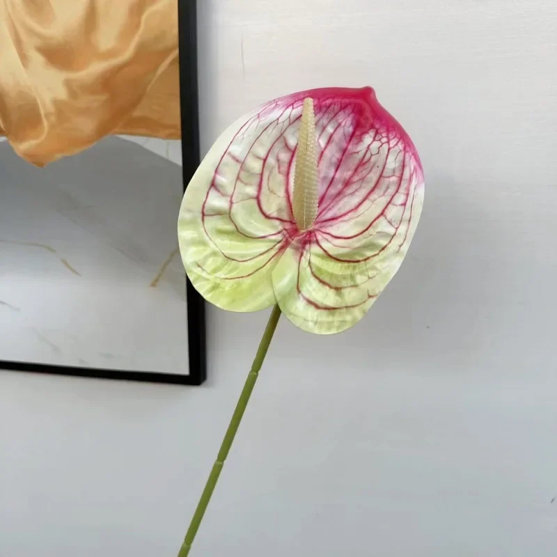 10 Stück/lot Kunstblumen aus Kunststoff Anthurium Hochzeitssaal-Dekoration Heimdekoration Kunstblumen Palmen Party Blumenarrangement – Detail 6