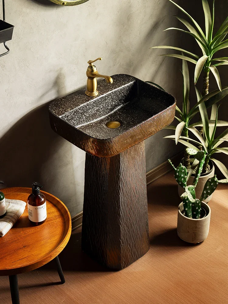 Retro outdoor wash basin courtyard square column platform integrated villa garden outdoor yard  terrace