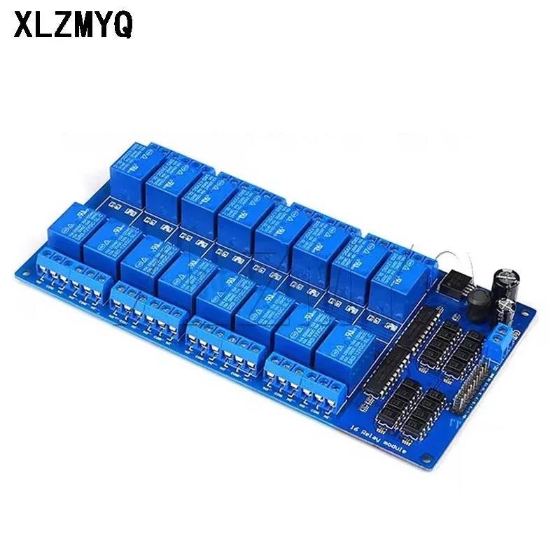 16 Channel Relay Shield Module DC 5V 12V 24V With Optocoupler Relay LM2576 Microcontrollers Interface Power Relays For Arduino