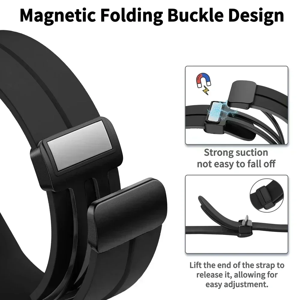 22mm 20mm Magnetic Silicone Strap For Omega X Swatch Joint MoonSwatch Band For Xiaomi Watch S4 S3 S2 S1/Huawei GT6Pro GT6 5 4 46