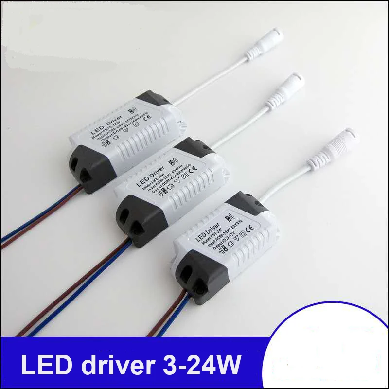 LED Driver DC Plug 1-3W 4-7W 8-12W 13-18W 18-24W For LEDs Power Supply Unit AC90-265V Lighting Transformers For LED Power Light