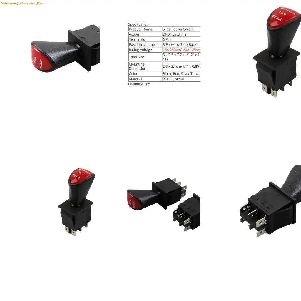203F DPDT 6Pin Latching Slide Rocking Switches Forwards-Stop-Back Easy to Use