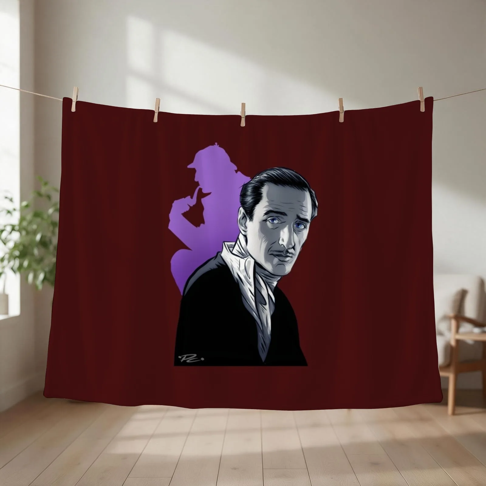 Basil Rathbone Throw Blanket Luxury Designer christmas decoration Picnic Sleeping Bag Blankets