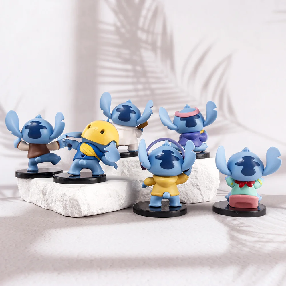 Anime CAN o Stitch Figurines pour Enfants, Action Figure, Pendentif, Ornement, Poupées Collection, Modèle Jouets, Cadeau, 6Pcs, Ensemble