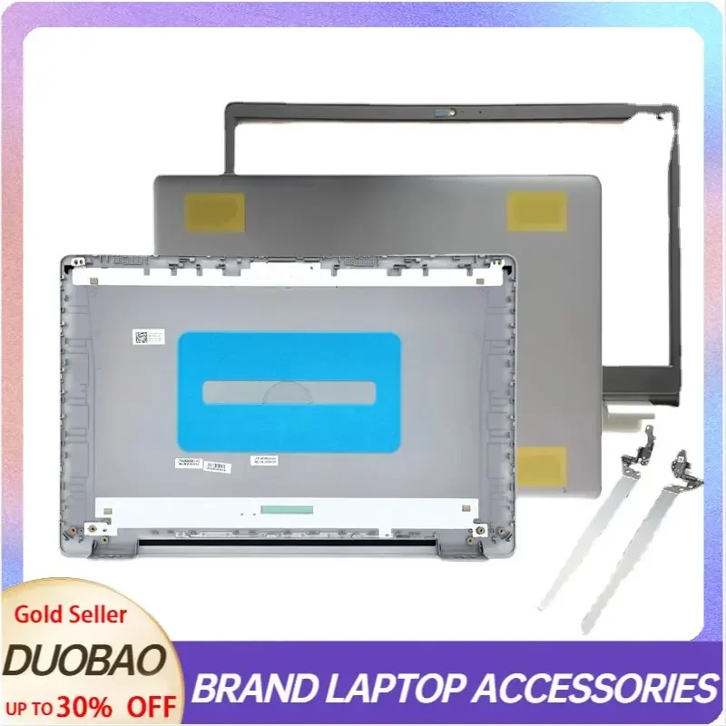 

New For Dell Inspiron 15 5593 P90F laptop case LCD Back Cover A Shell Silver 032TJM / Front Bezel B Shell 0YCYPN Hinges