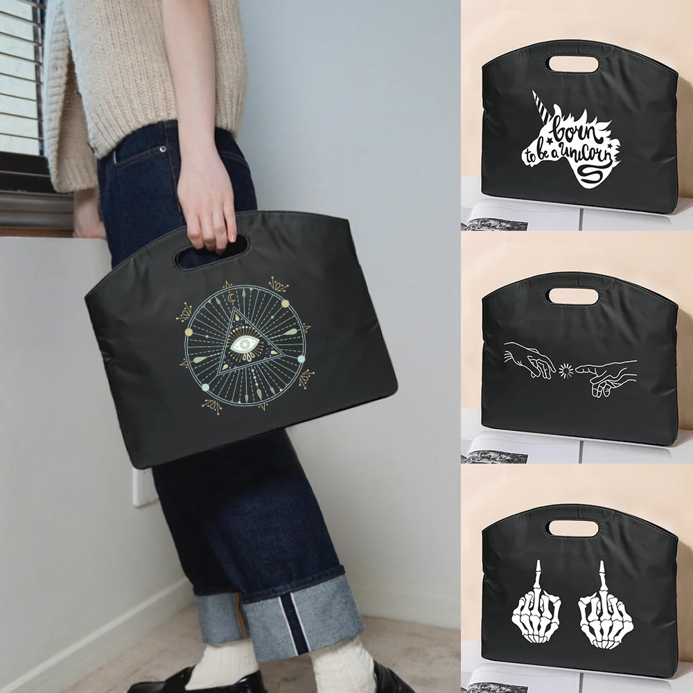 

Портфель-сумка для документов, деловая сумка, белая сумка для планшета с принтом, унисекс, защитный чехол для ноутбука, сумка для совещаний