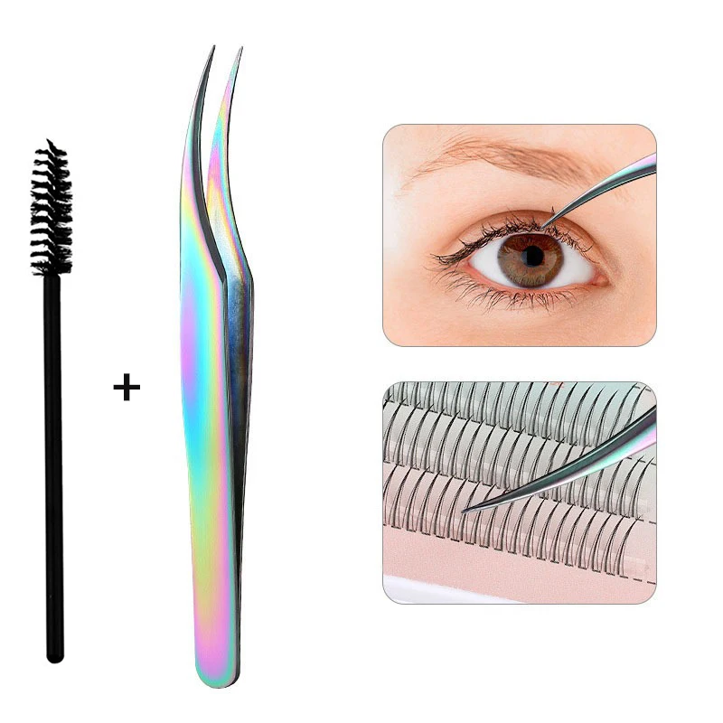 Edelstahl-Wimpernpinzette, Wimpernverlängerungs-Pinzette, Beauty-Wimpernpinzette, Falsche Wimpernzange, Beauty-Tool – Detail 12