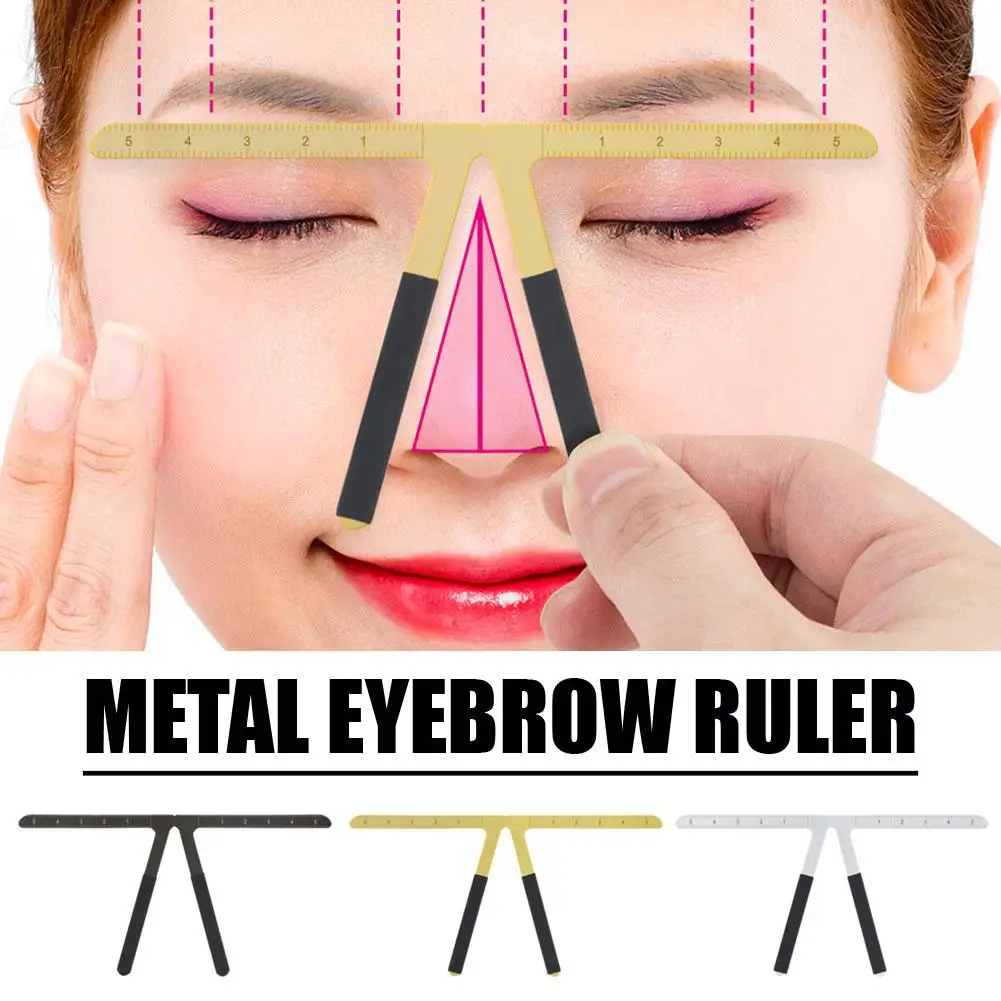 1pcs Metal Eyebrow Ruler Triangulate Balance Eyebrow Rule Thrush Tool Positioning Measure Makeup Accessories