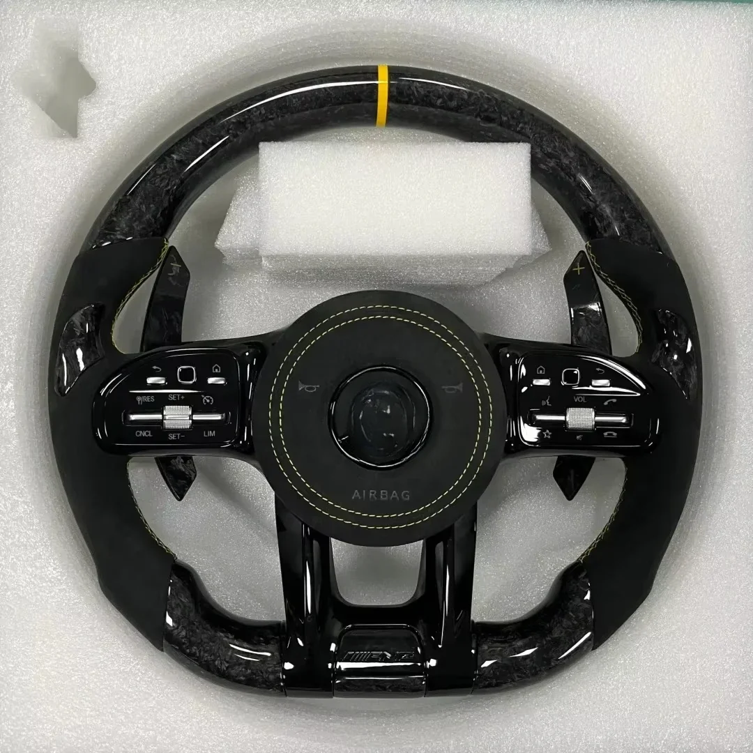 For  AMG W205 W213 W177 W166 C43 C63 C CLASS E63 Cls Gle Performance Custom Carbon Fiber Car Steering Wheelcustom