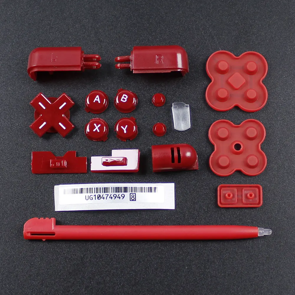 JCD 1Set For DS Lite NDSL Game Console Full Set Buttons  A B X Y L R D-Pad Cross Key Conductive Rubber Button Pad Stylus Pen