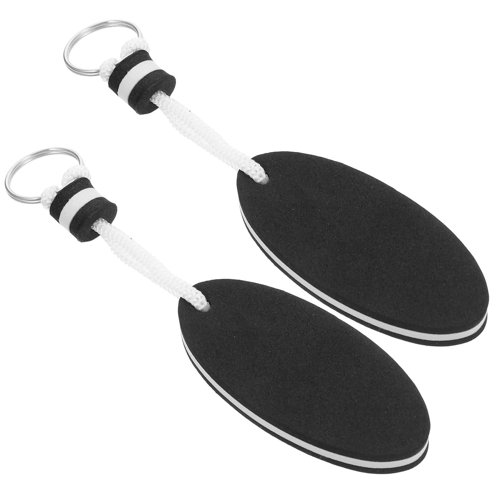 2Pcs EVA Floating Keyring Water Buoyant Keychain for Kayak Canoe Marine Nautical Boating Swim Beach Outdoor (Black)