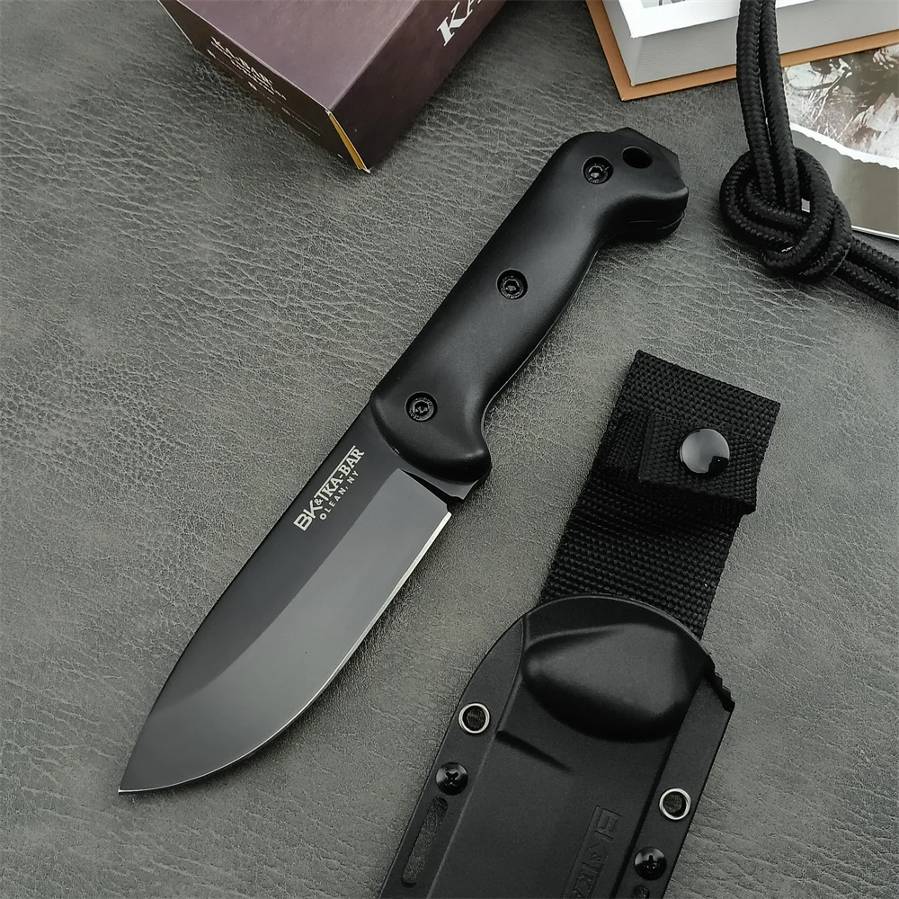 BK2 KB Fixed Blade Knife Outdoor Camping Knife 8Cr13Mov Blade Nylon Fiber Handle EDC Survival Hunting Hiking Tool Gift