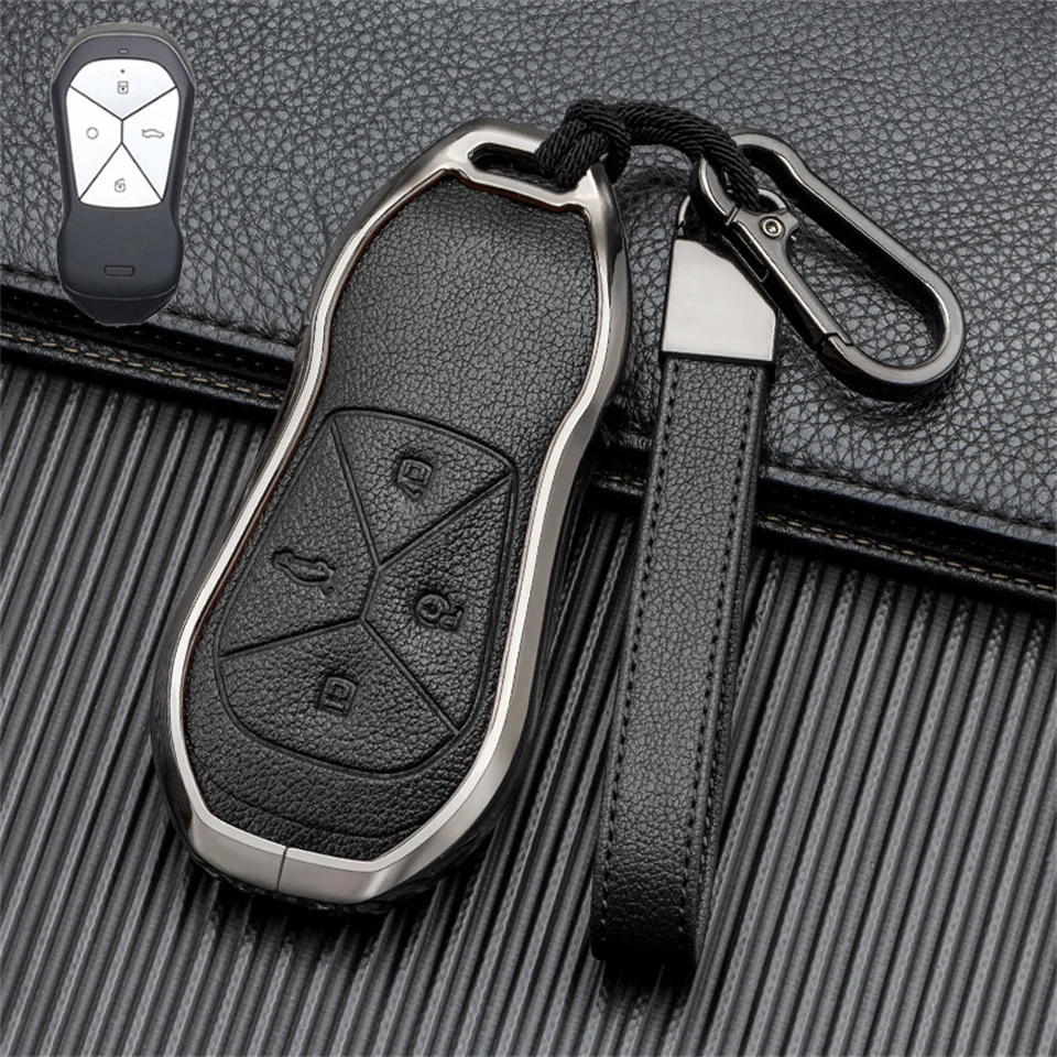 

Car Key Case Cover Shell Holder Fob For Xpeng Xiaopeng P5 P7 G9 G3i Smart 4Buttons Protector Auto Styling Accessories Protection