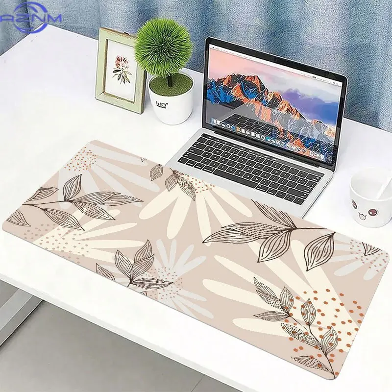 1pc Extended Desk Mat Compatible for PC/Laptop - Non-Slip Keyboard & Mouse Pad with Elegant Pattern, Soft Surface (/cm), Office