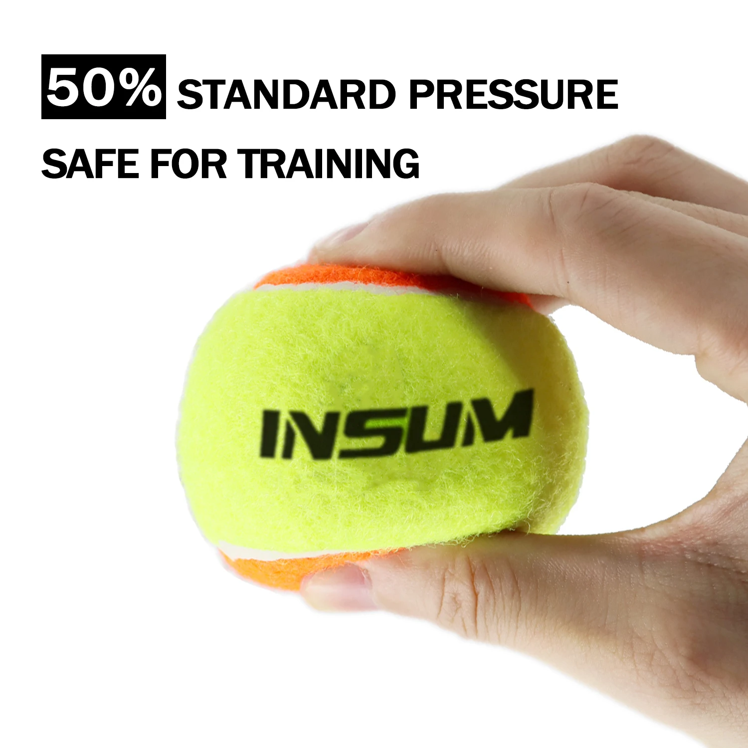 INSUM-Beach Tennis Balls for Kids, Professional Training Accessories, 50% Standard Pressure, 3 Pcs, 6 Pcs, 9 Pcs