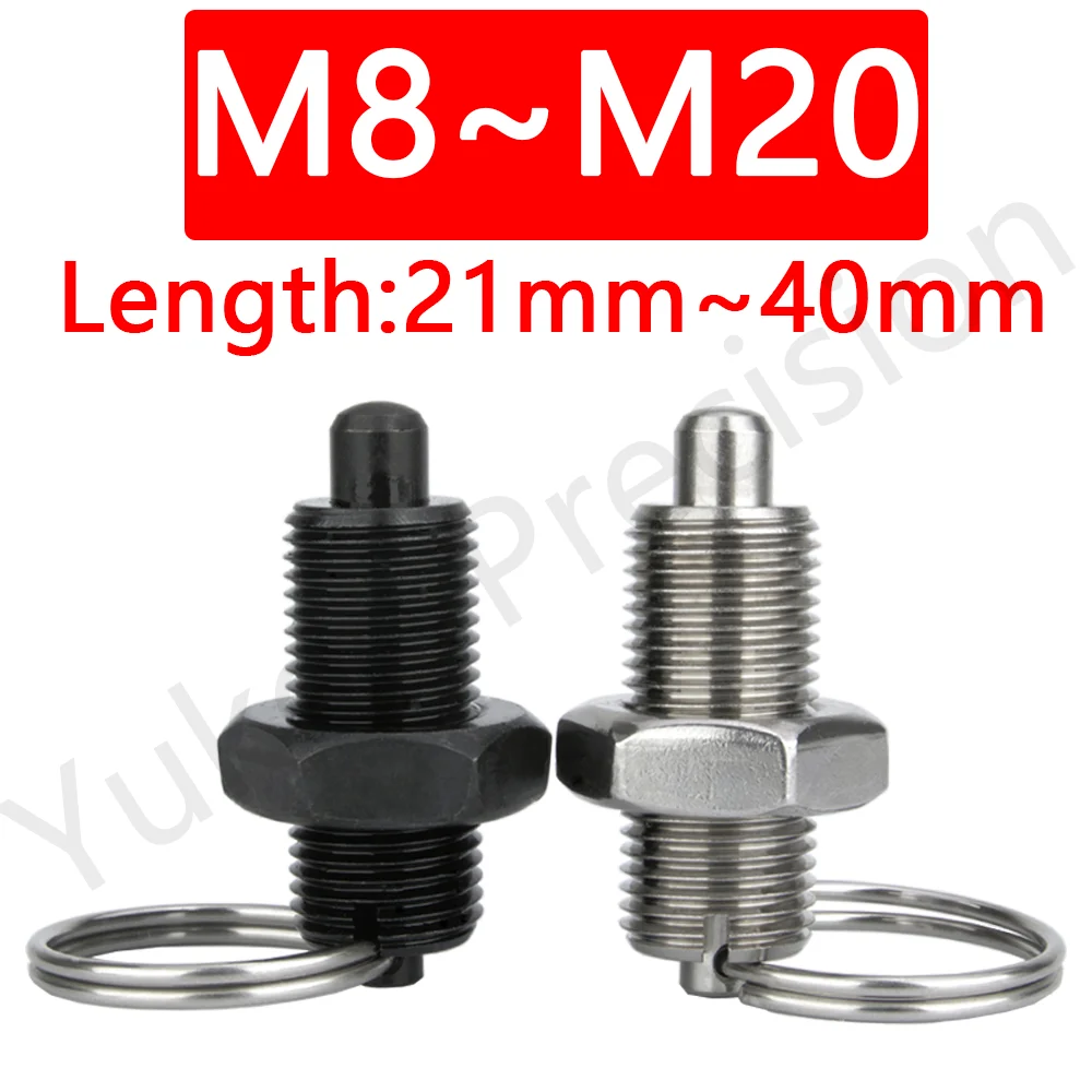 

Y​K236 M8/M10/M12/M16/M20 Index Plunger Carbon/Stainless Steel Hand Retractable Locating Pin Pull Ring Positioning Plunger