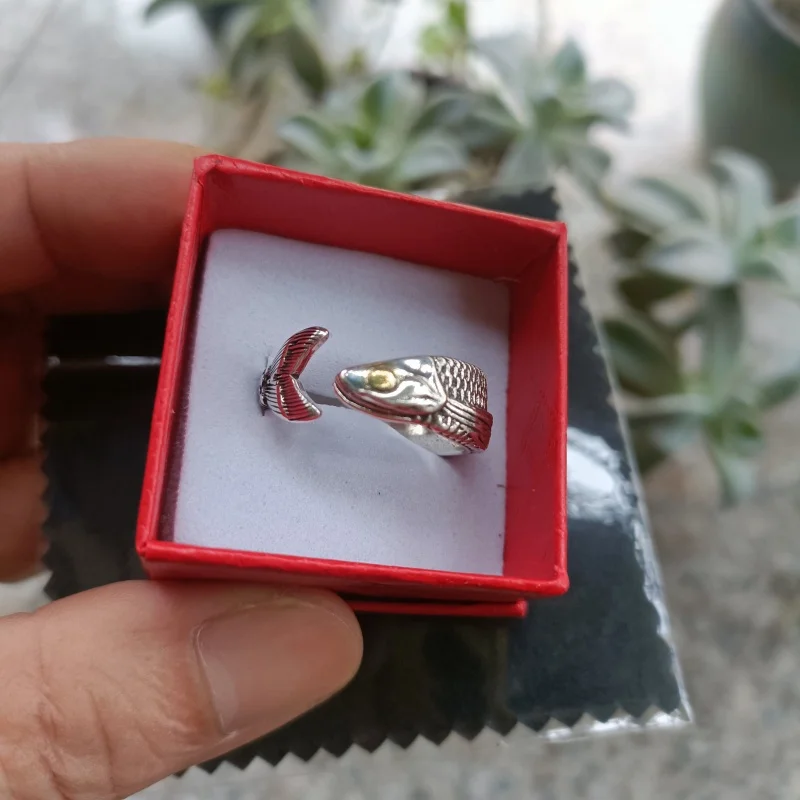 925 Silver Fish Cocktail Ring for Men & Women
