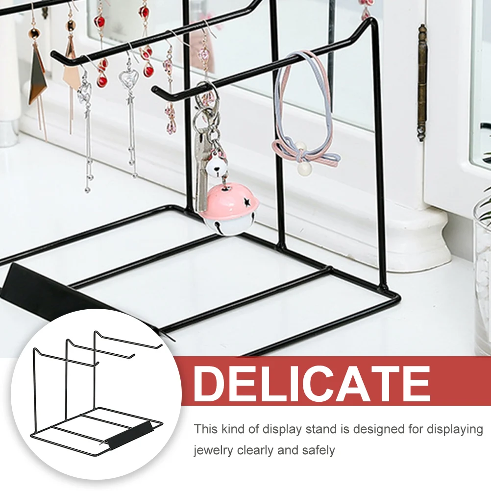 

Metal Jewelry Display Stand Holder For Necklace Earring Bracelet Keychain Organizer Rack Storage Hanger Household Earring