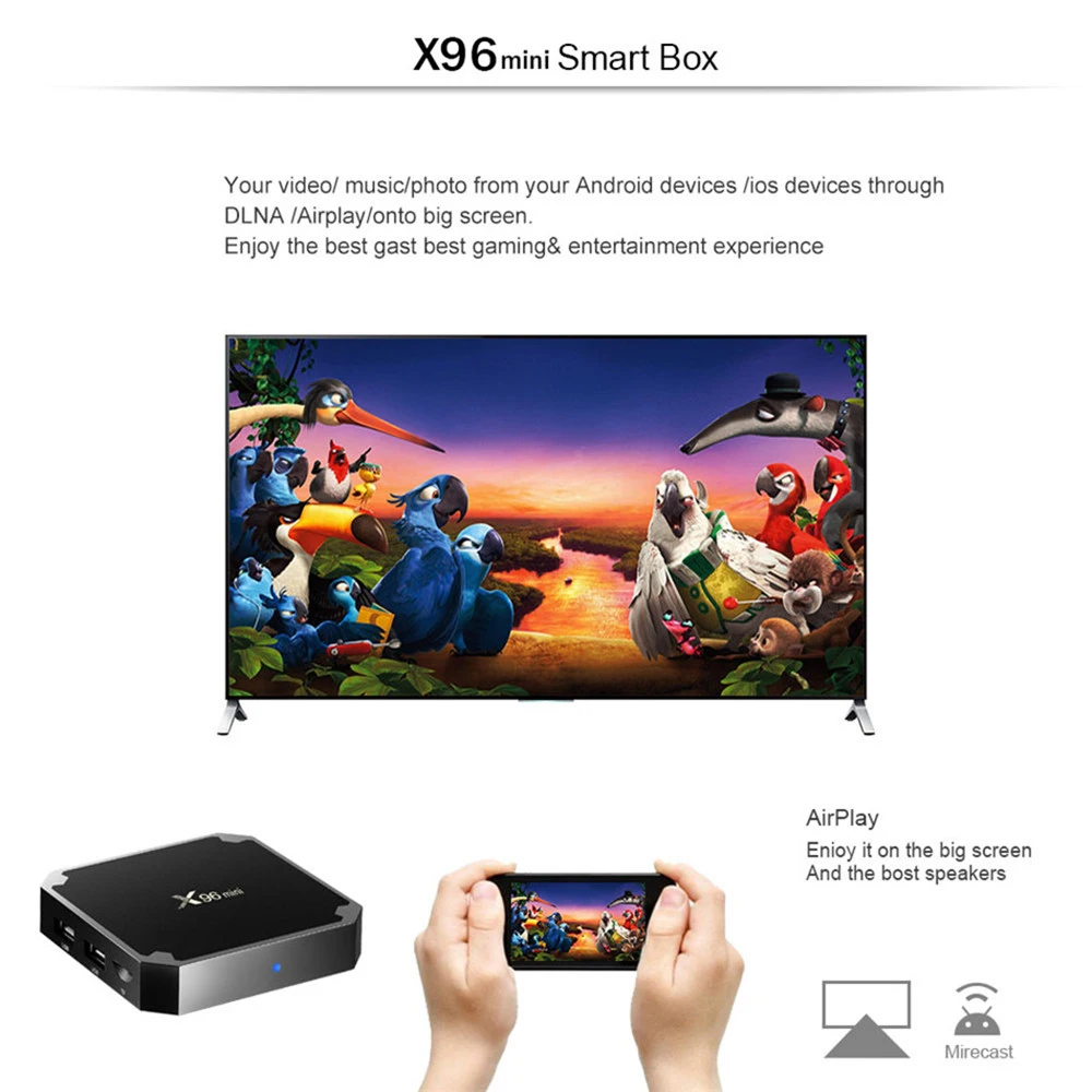 Lecteur multimédia intelligent X96 Mini TV Box, H313 S, Façades Core, 2 Go, 64 Go, 4G, WiFi, HD, 4K, 3D, H. 265, Iptv, Android 11