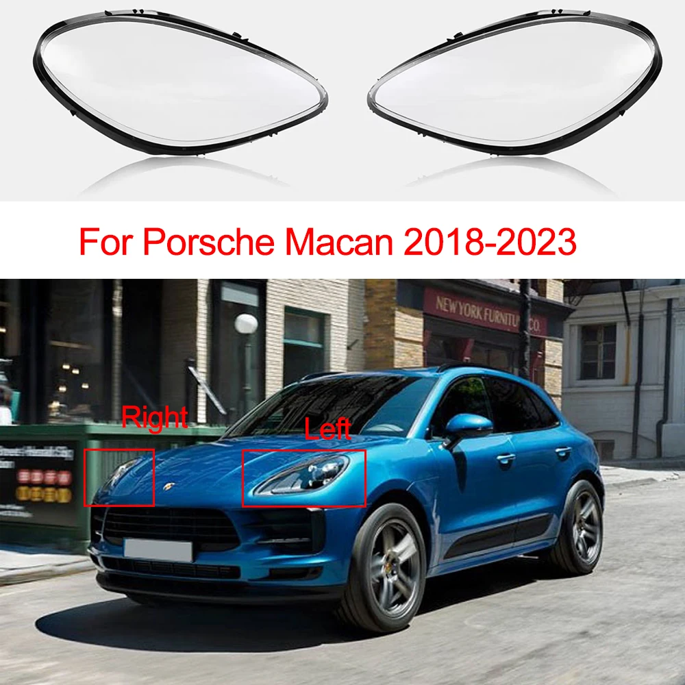 

Car Front Headlight Shell For Porsche Macan 2018 2019 2020 2021 2022 2023 Plexiglass Lens Replace Lampshade Clear Lamp Shell