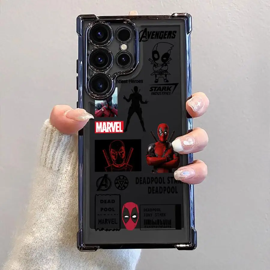 حافظة لهاتف سامسونج جالاكسي S23 S21 Plus S25 Edge S22 Ultra S24 S20 FE من Marvel Deadpool Captain America