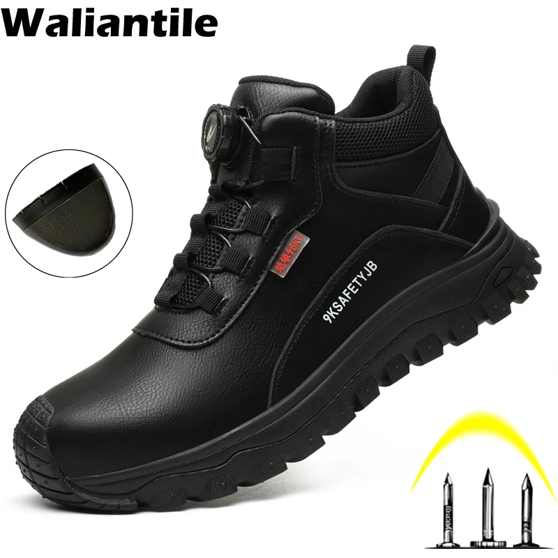 

Waliantile Insulated Waterproof Men Safety Boots For Industrial Puncture Proof Work Boots Non-slip Anti-smashing Working Shoes