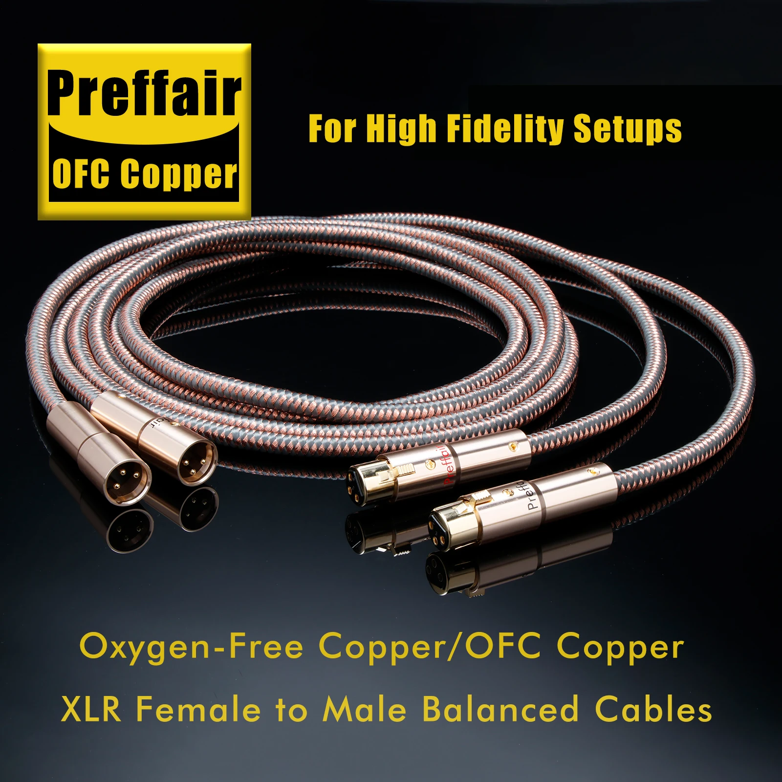 Hifi OFC Pure Copper XLR Cable High Quality XLR Audio Balanced Wire Interconnect Amplifier Audiophile Cable Gold Plated Plug CD