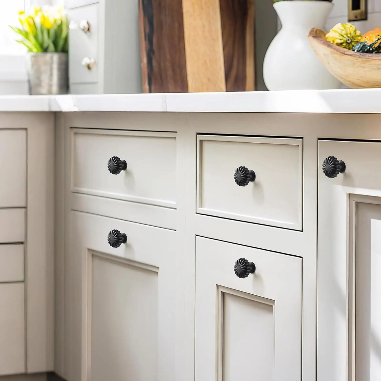 Perillas de gabinete, 10 piezas, perillas de armario de calabaza, herrajes de armario redondos antiguos de aleación de Zinc para muebles de baño, reforma del hogar