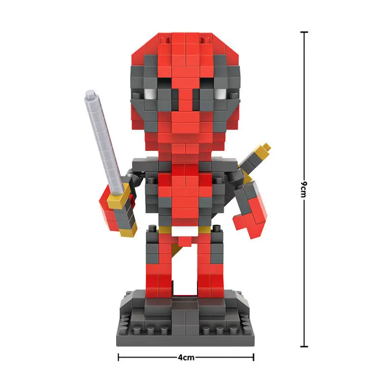 DIY Heroes Blocks Small Cartoon Mini Building Block Deadpool Anime Assemble Action Model Dolls Toys