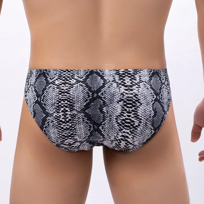 Leopard Men Bikini Underwear Large Bulge Pouch Swim Briefs Low Rise Printed Under Wear Sexy Panties Ropa Interior