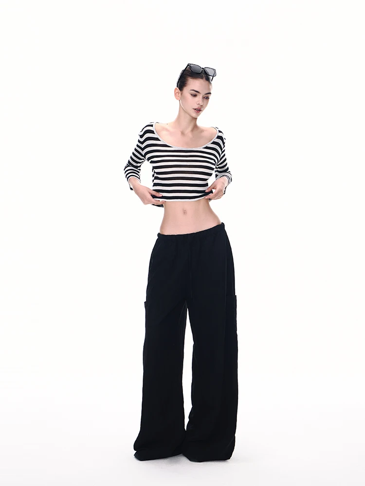 

Женская приталенная футболка JLAUNT в полоску, летний дизайн, с коротким рукавом, из смесовой шерсти, влагоотводящая, с круглым вырезом, для молодых девушек