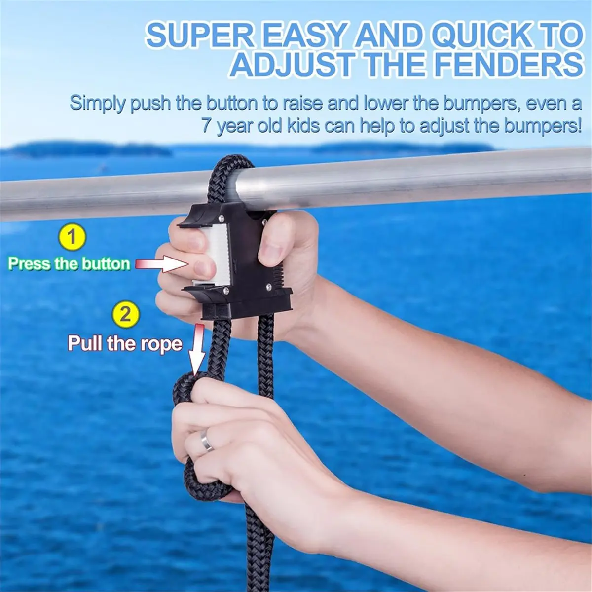 PHONE&GEAR 2Pack Boat Hanger, Boat Rail and Cleat Clips , Quick Connect Lines, Bumper Adjuster