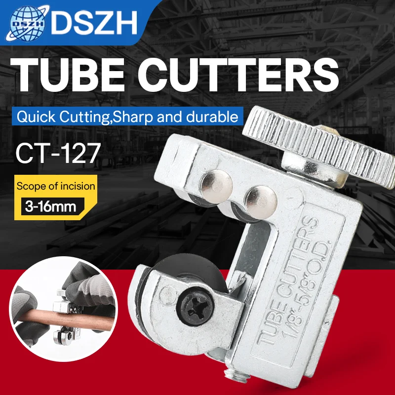 DSZH CT-127 Tube Pipe Cutter for 3-16mm Vehicle Copper Stainless Steel Aluminum Tubes Cutting Repairing Hand Tool