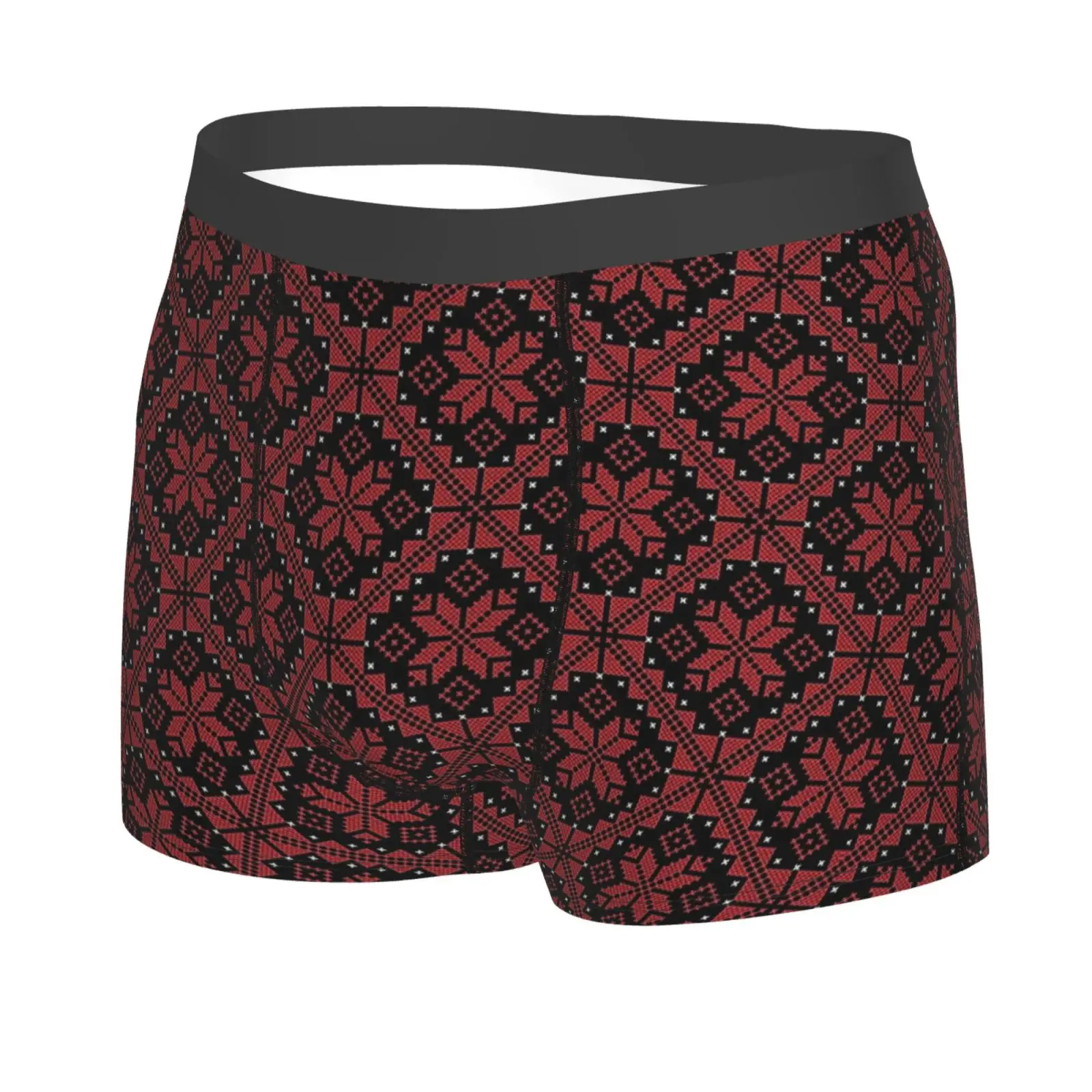 Palestinian Pattern Cross Print Men Underwear Boxers Men's Novelty Underpant Breathable Printed Male Underpants Man Boxer Briefs