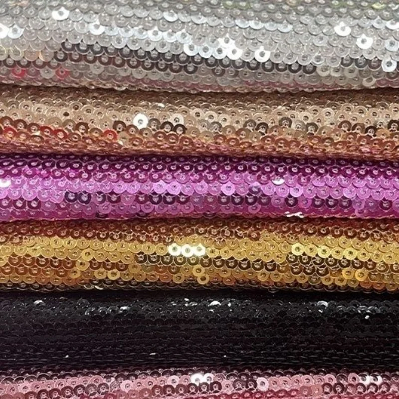 3mm Sequin Embroidered Fabric for DIY Sewing Handicraft Decoration Stage Costumes Accessories Clothing Fashion Material Cloth