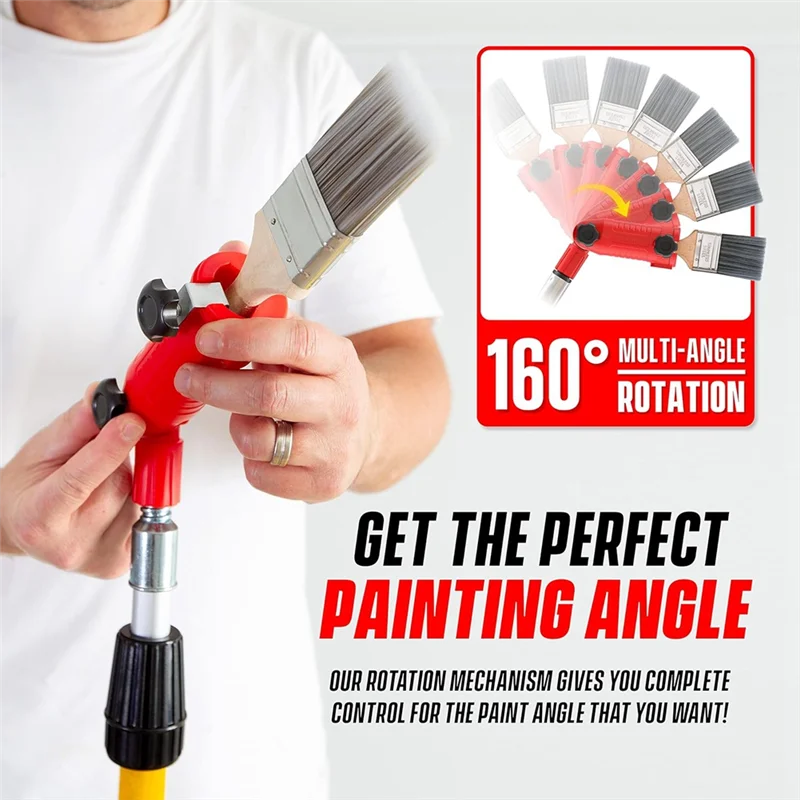 AT19-Verfkwastverlenger Kwast met lange steel voor muren, hoeken, randen, hoekschildergereedschap voor verfroller, verfrandger T
