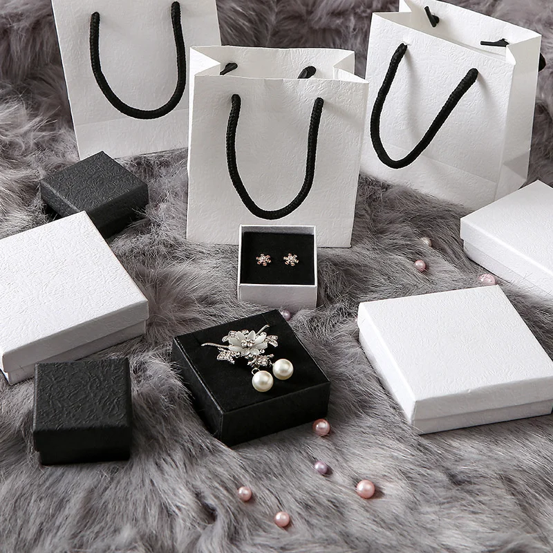 10Pcs Paper Jewelry Box Bracelet Necklace Earring Cardboard Gifts Packaging Box for Wedding Ceremony Jewelry Container Organizer