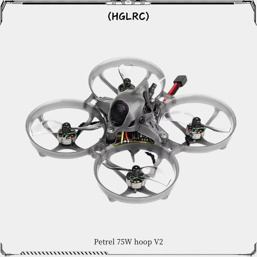 HGLRC Petrel 75Whoop V2 Brushless Motor Indoor FPV Drone Tinywhoop Quadcopter SPECTER 10A AIO 0802 21000KV for FPV Beginner