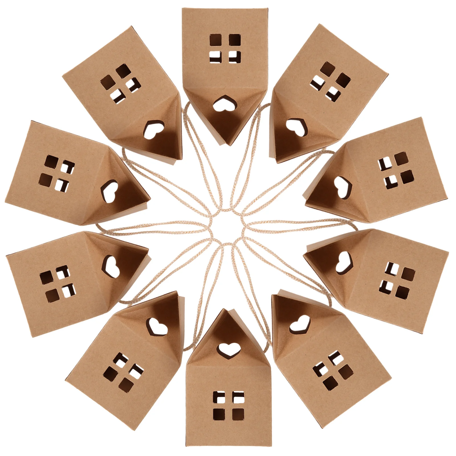 

15 Pcs Candy Cookies Box House Shaped Paper Boxes Holiday Containers Party Xmas Chocolate Packing Small Packaging Supplies