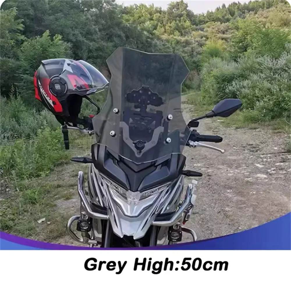 

Windshield modified For Loncin VOGE 650DS 500DS 300DS with raised and widened front windshield universal straight windshield