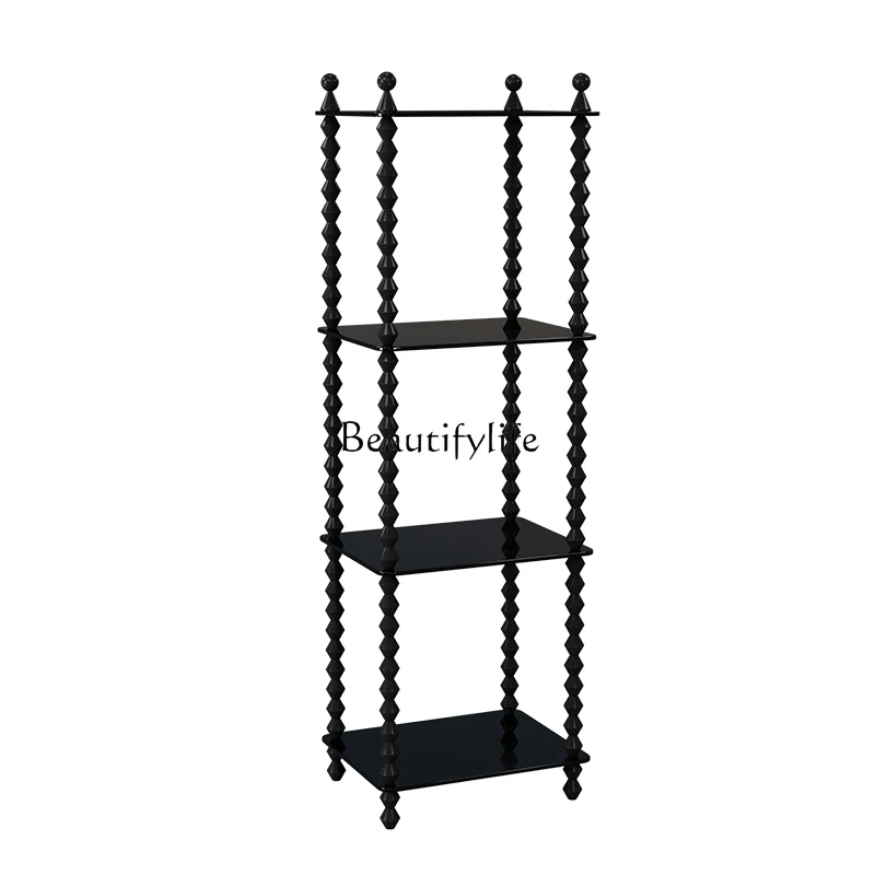 

French retro pure solid wood shelves, bedroom chest cabinet, living room storage, American medieval display cabinet