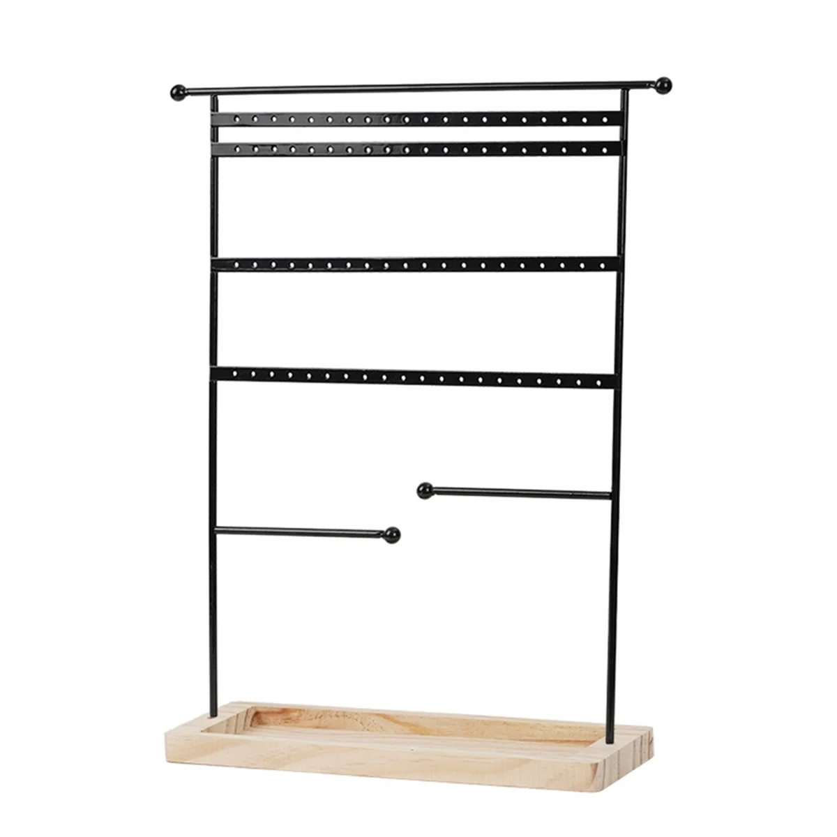 7 Tiers Black 80-Hole Jewelry Rack Jewelry Earring Storage Jewelry Display Rack for Jewelry Storage and Display