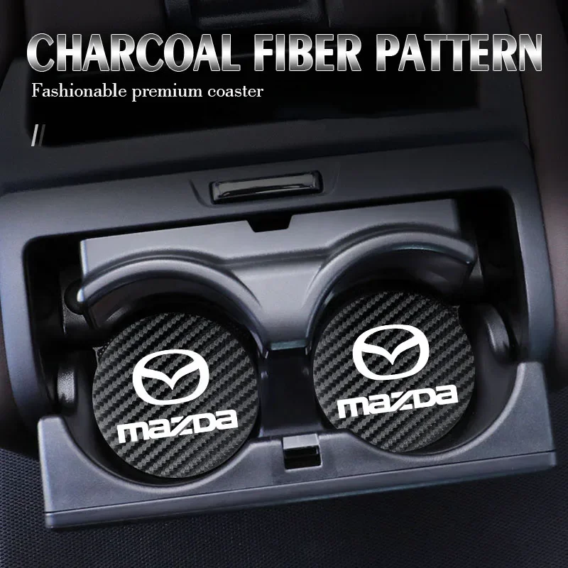 

Creative Sport Car Water Cup Coaster Mat for Mazda CX5 CX30 Axela Atenza Interior Styling