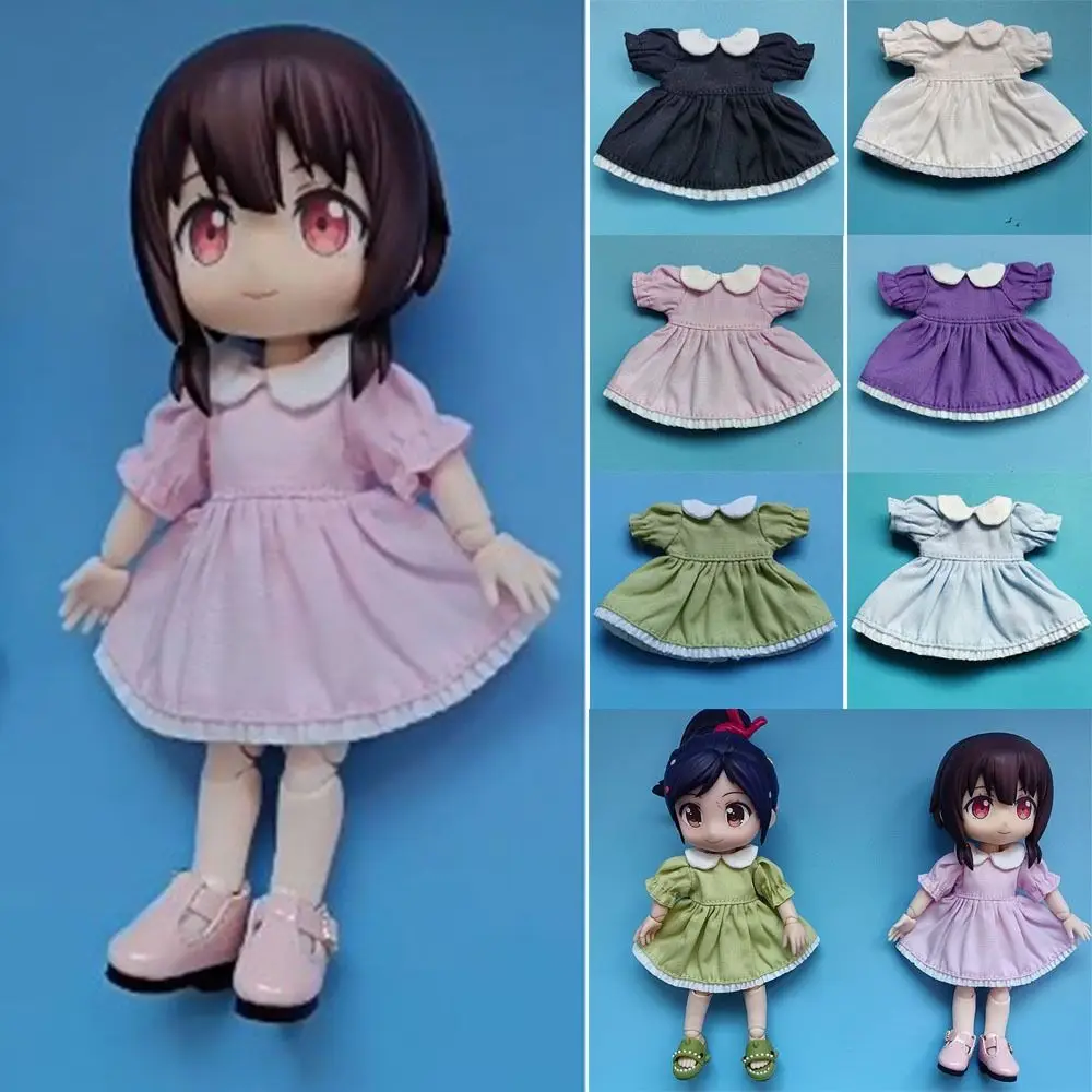 

Платья ручной работы однотонного цвета, модные платья с пышными рукавами, аксессуары для кукол, 6 стилей, топы для кукол 1/11 OB11 / 1/12 BJD
