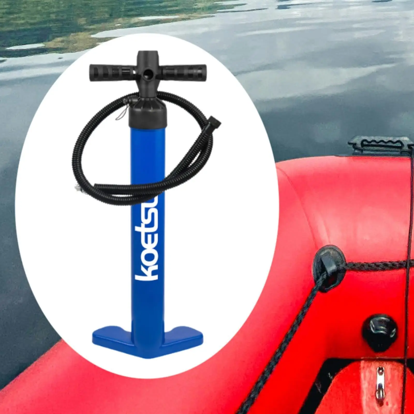 

Насос двойного действия Ручной насос с подставкой для ног со шлангом Легкий воздушный насос Надувной насос для пляжа Водные виды спорта Весло Доска