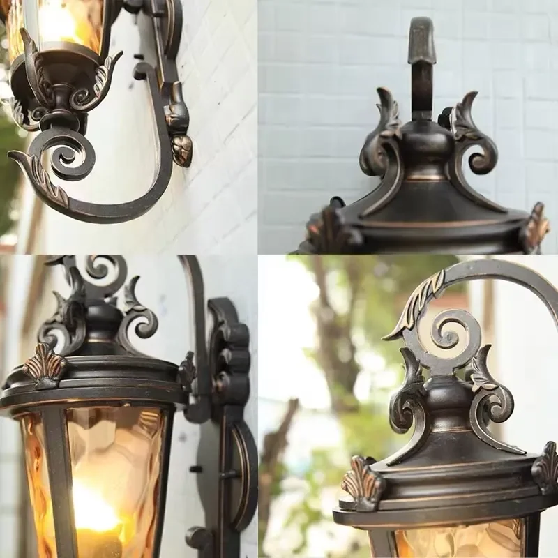 European and American custom retro style cylindrical landscape outdoor wall lamp IP65 waterproof LED garden light with light