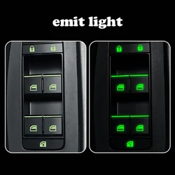 1pcs Car Interior Button Reflective Sticker Car Window Lift Switch Sticker Function Button Switch Button Wear-resistant Sticker