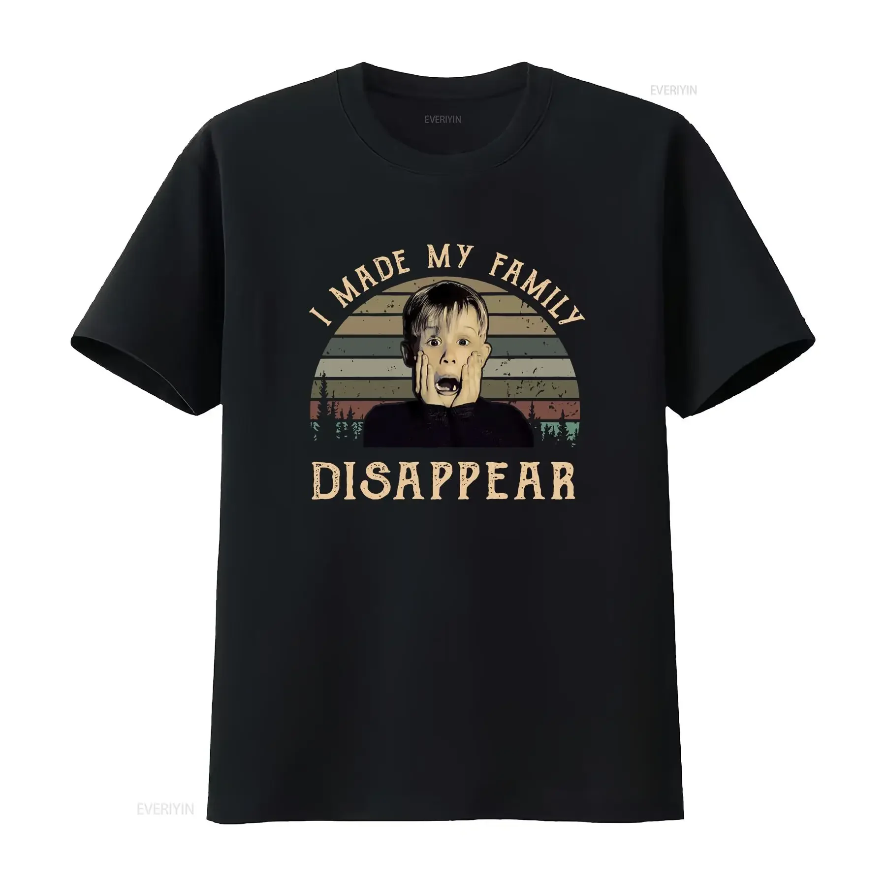 I Made My Family Disappear Vintage T Shirt Kevin Lovers Home Alone vintage Washed Casual streetwear Versatile graphic Stylish