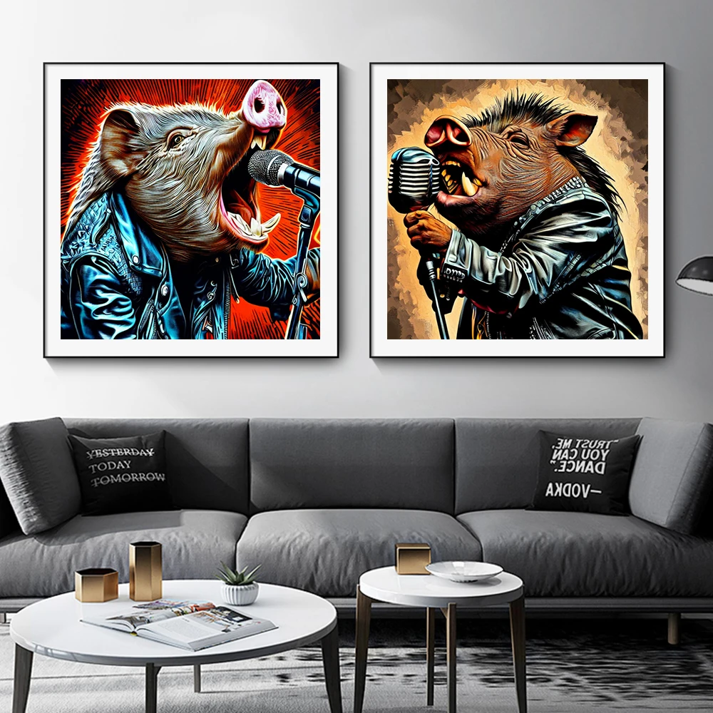 Superstar Rap Hip Hop Style Wild Boar Singer Posters Prints Trend Art Canvas Painting Wall Mural Living Room Home Decor Picture